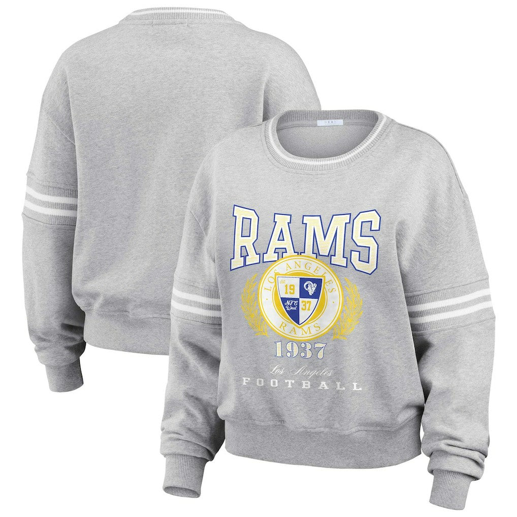 WEAR by Erin Andrews Women's Cropped Pullover Sweatshirt - Los Angeles Rams Pullover