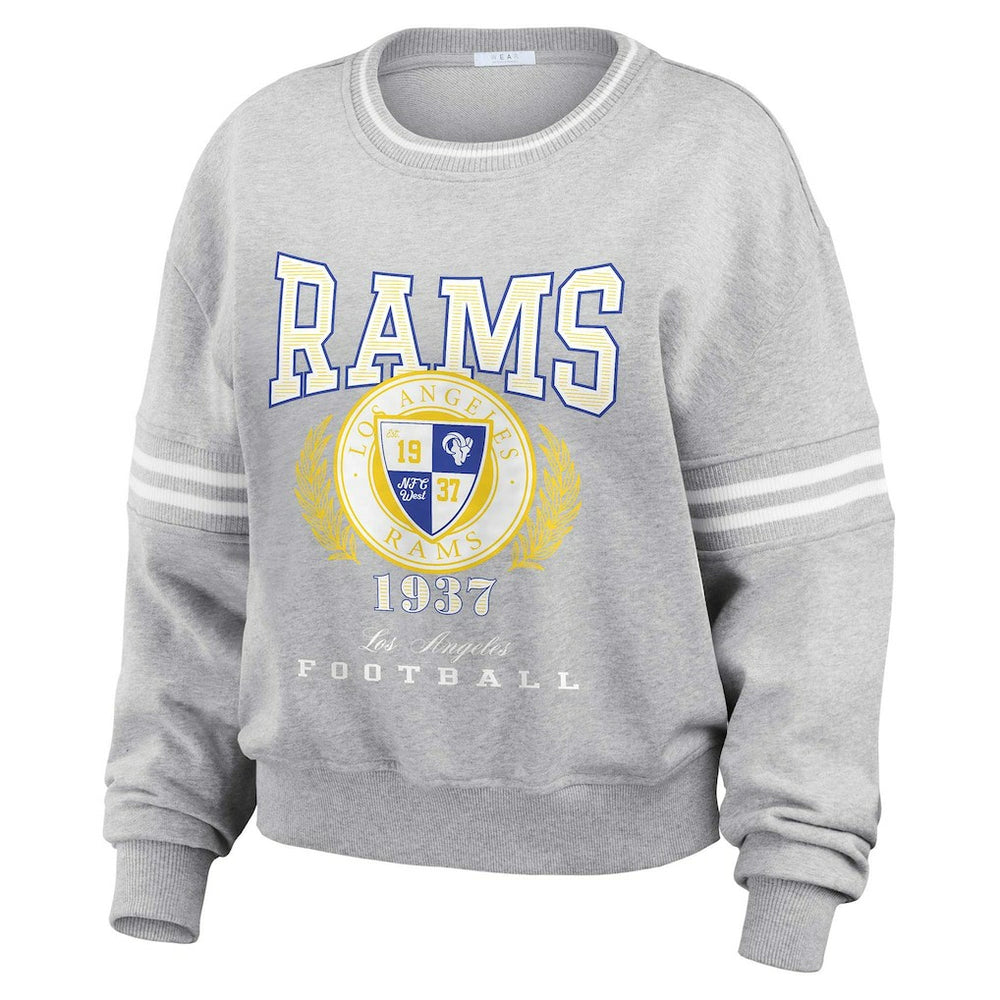 WEAR by Erin Andrews Women's Cropped Pullover Sweatshirt - Los Angeles Rams Pullover