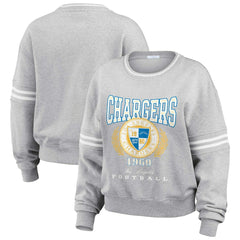 WEAR by Erin Andrews Women's Cropped Pullover Sweatshirt - Los Angeles Chargers Pullover