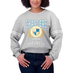 WEAR by Erin Andrews Women's Cropped Pullover Sweatshirt - Los Angeles Chargers Pullover