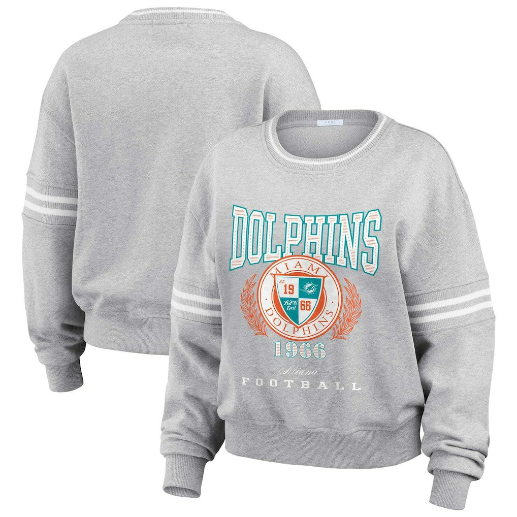 WEAR by Erin Andrews Women's Cropped Pullover Sweatshirt - Miami Dolphins Pullover