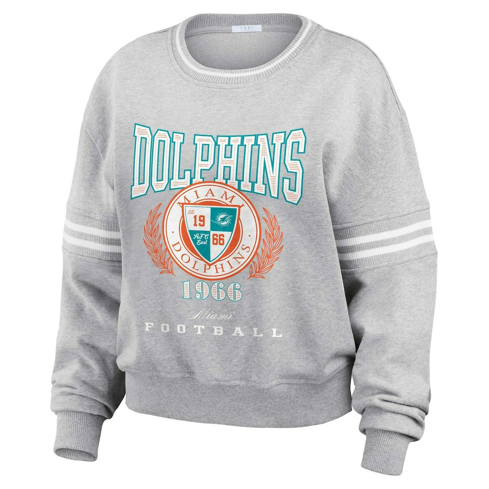 WEAR by Erin Andrews Women's Cropped Pullover Sweatshirt - Miami Dolphins Pullover
