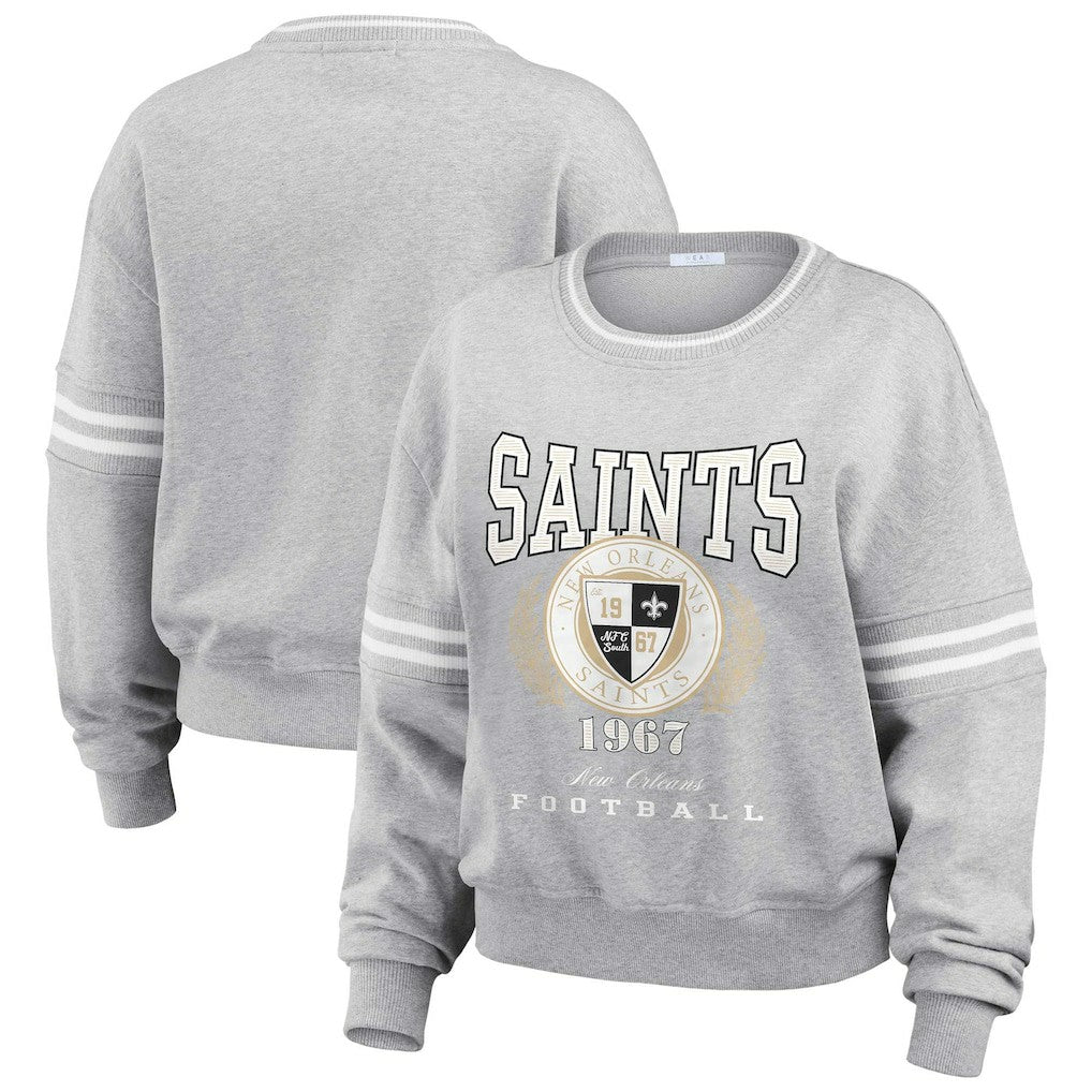 WEAR by Erin Andrews Women's Cropped Pullover Sweatshirt - New Orleans Saints Pullover
