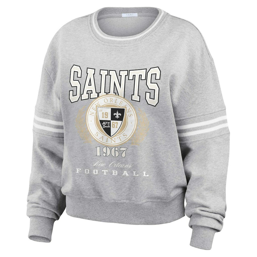 WEAR by Erin Andrews Women's Cropped Pullover Sweatshirt - New Orleans Saints Pullover
