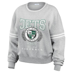 WEAR by Erin Andrews Women's Crest Cropped Pullover Sweatshirt - New York Jets Pullover