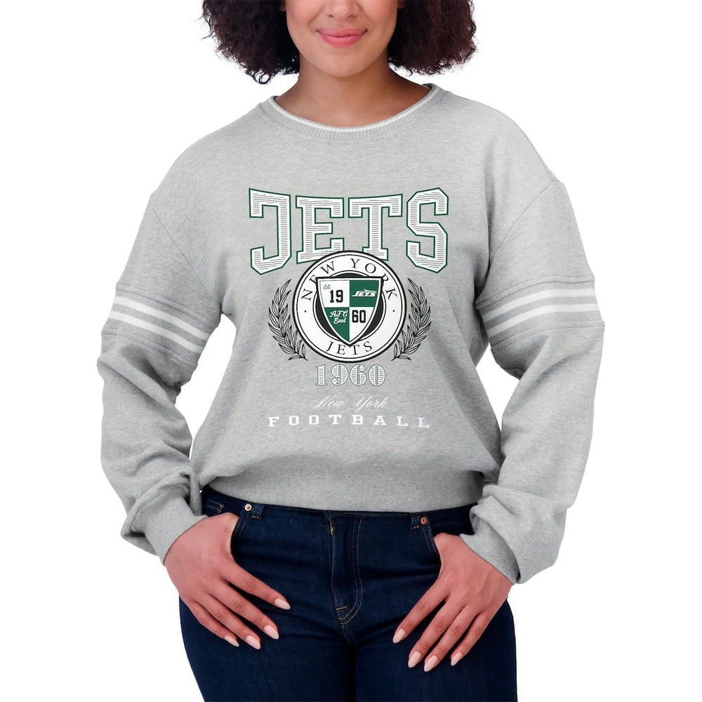 WEAR by Erin Andrews Women's Crest Cropped Pullover Sweatshirt - New York Jets Pullover