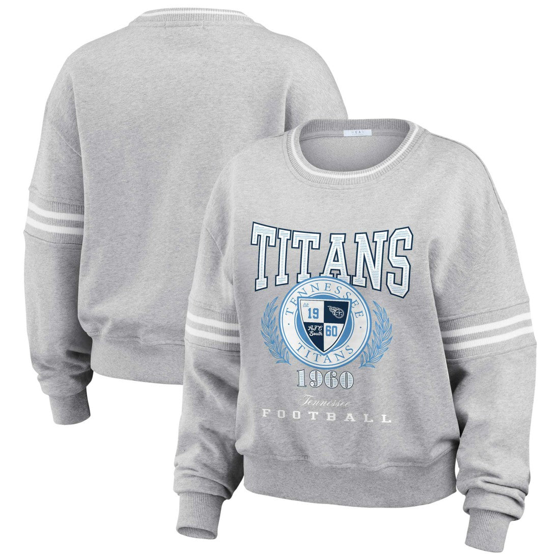 WEAR by Erin Andrews Women's Cropped Pullover Sweatshirt - Tennessee Titans Pullover