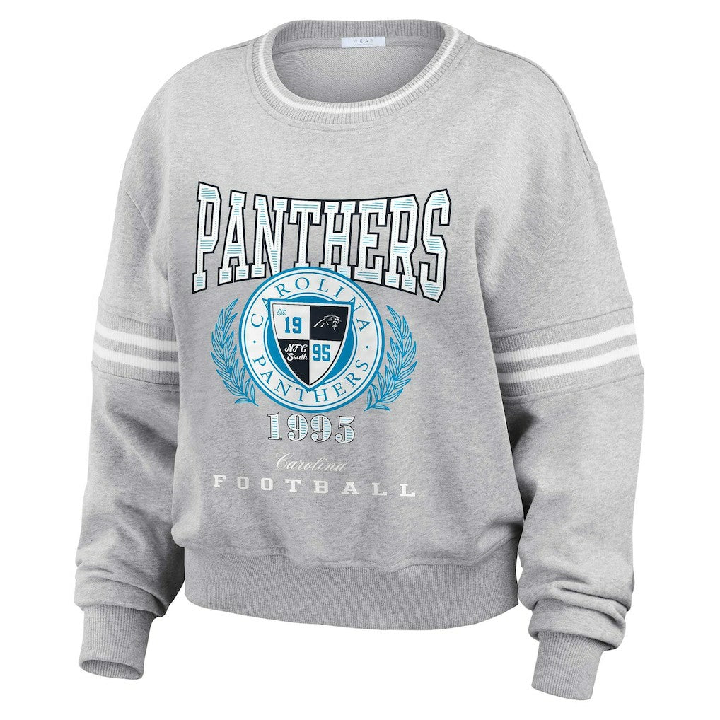 WEAR by Erin Andrews Women's Cropped Pullover Sweatshirt - Carolina Panthers Pullover