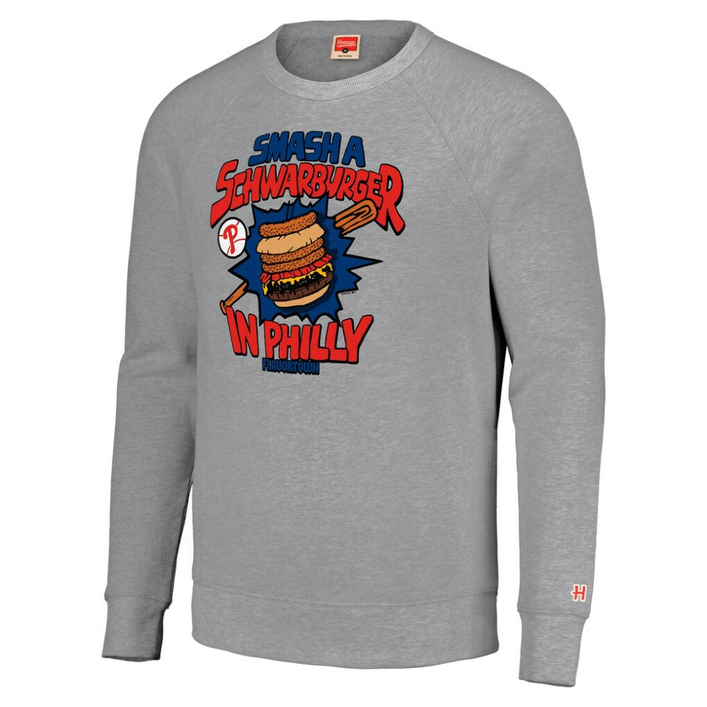 Gray Philadelphia Phillies MLB x Guy Fieri’s Flavortown Unisex Tri-Blend Pullover Sweatshirt