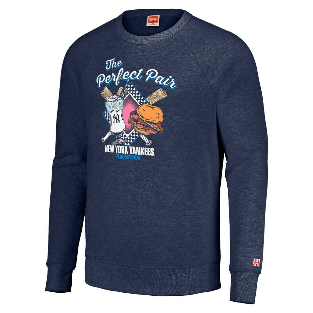 Navy New York Yankees MLB x Guy Fieri’s Flavortown Unisex Tri-Blend Pullover Sweatshirt