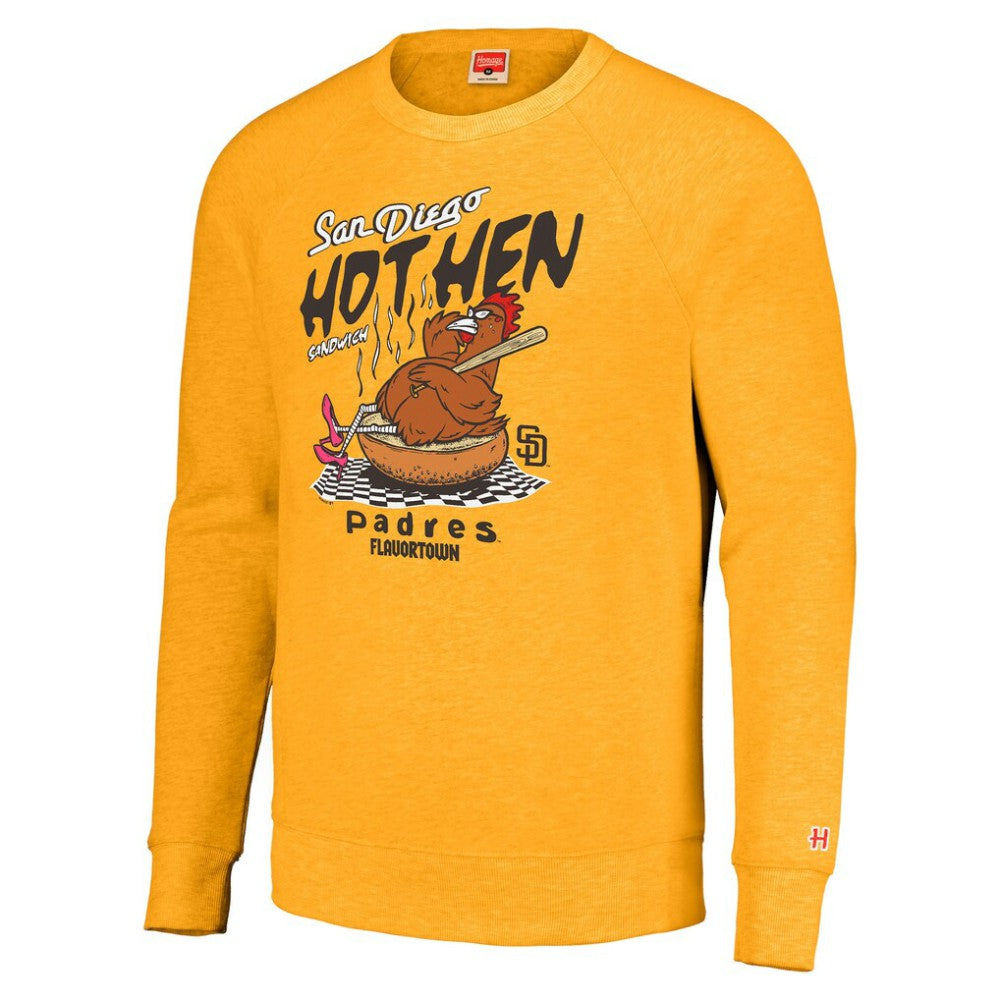 Gold San Diego Padres MLB x Guy Fieri’s Flavortown Unisex Tri-Blend Pullover Sweatshirt