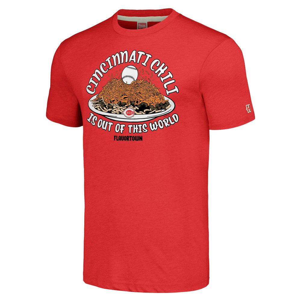 Red Cincinnati Reds MLB x Guy Fieri’s Flavortown Unisex Tri-Blend T-Shirt