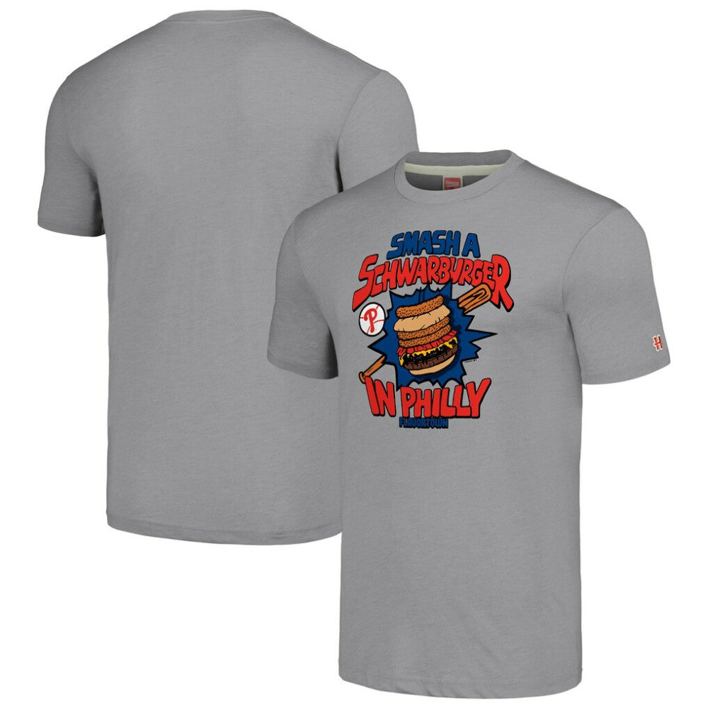 Gray Philadelphia Phillies MLB x Guy Fieri’s Flavortown Unisex Tri-Blend T-Shirt