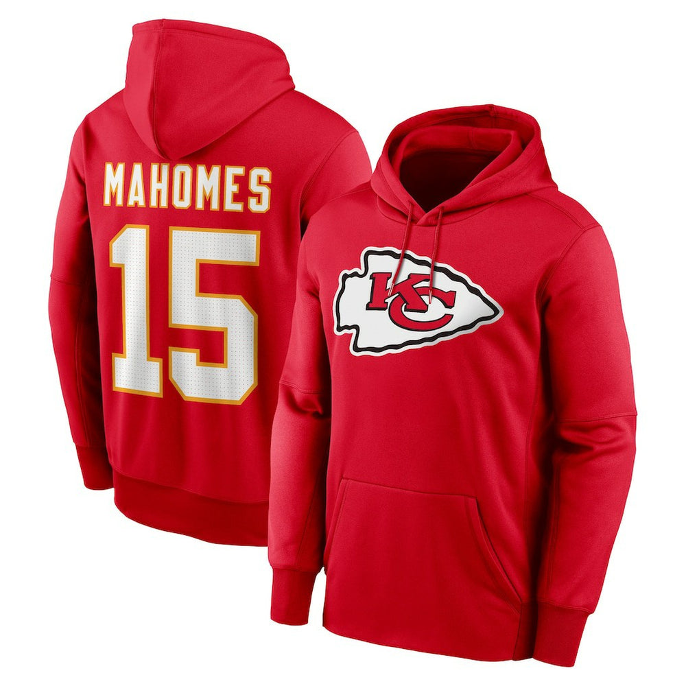 Patrick Mahomes  Player Name & Number Therma Hoodie - Kansas City Chiefs Hoodies
