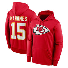 Patrick Mahomes  Player Name & Number Therma Hoodie - Kansas City Chiefs Hoodies