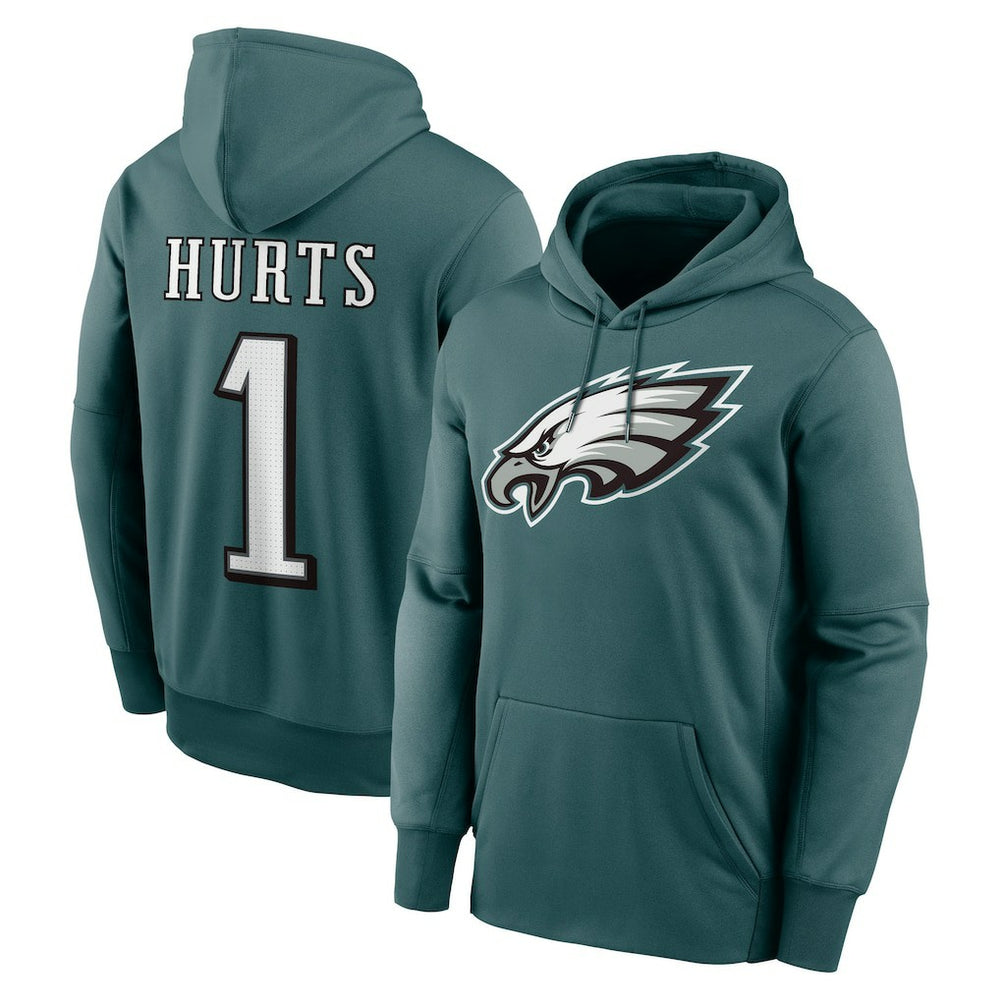 Jalen Hurts  Player Name & Number Therma Hoodie - Philadelphia Eagles Hoodies