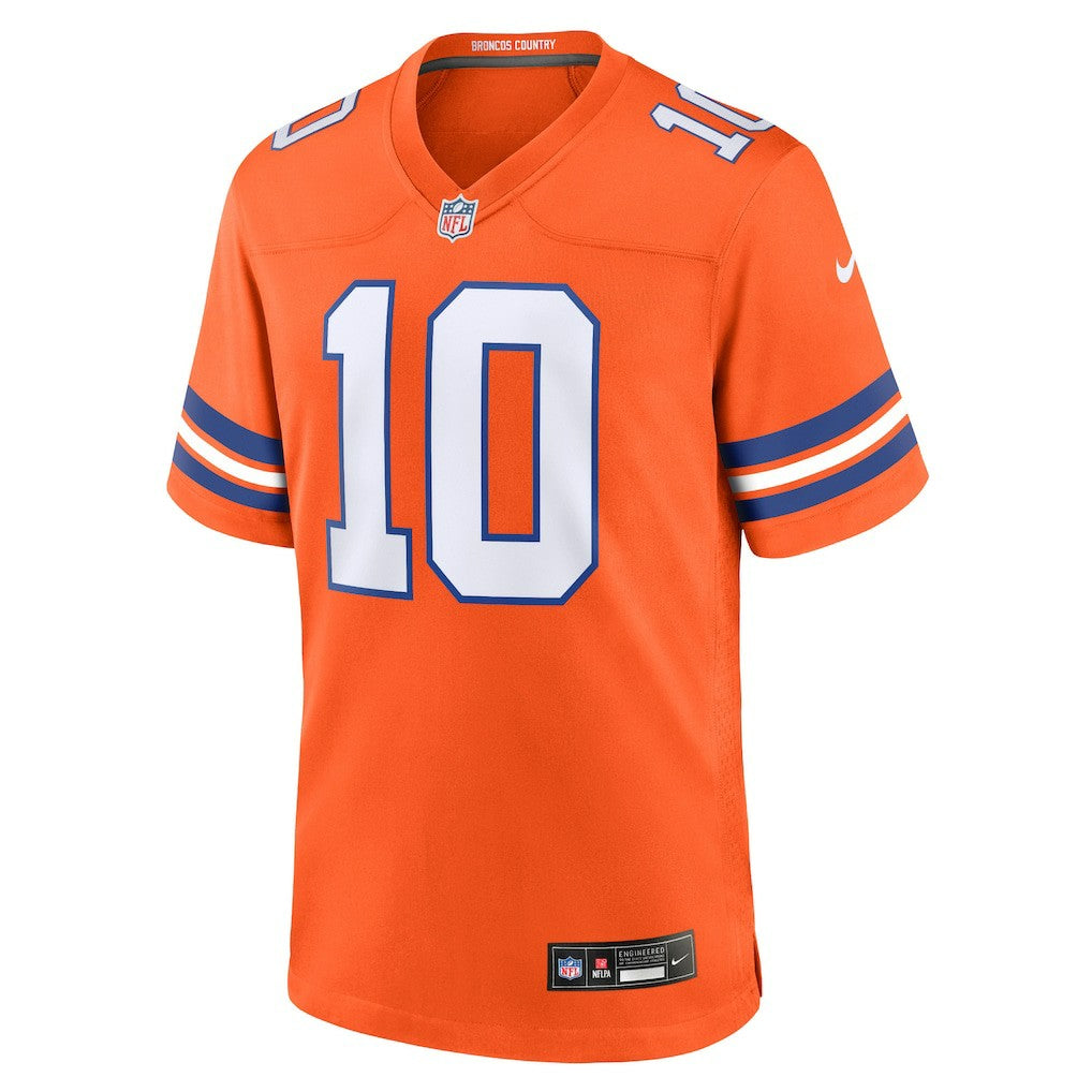 Bo Nix  Mile High Collection 1977 Throwback Player Game Jersey - Denver Broncos Jerseys