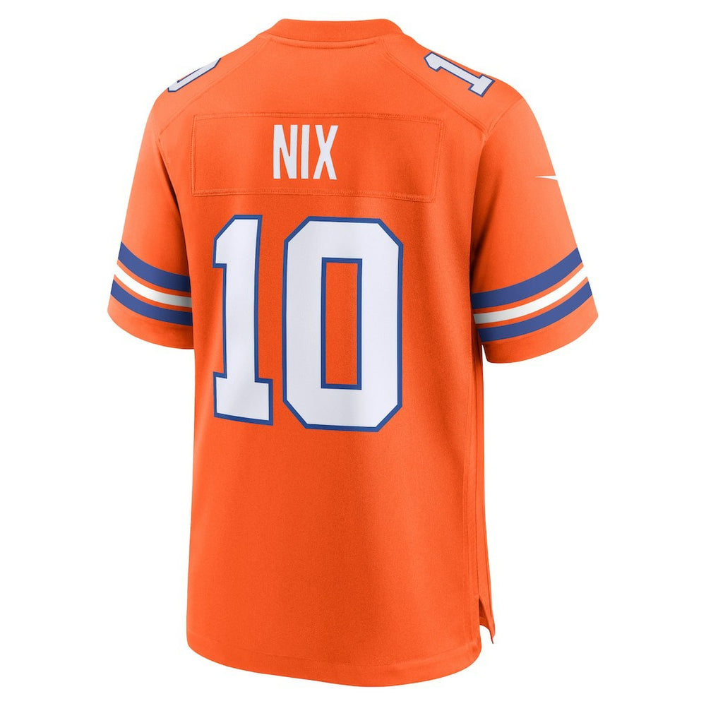 Bo Nix  Mile High Collection 1977 Throwback Player Game Jersey - Denver Broncos Jerseys