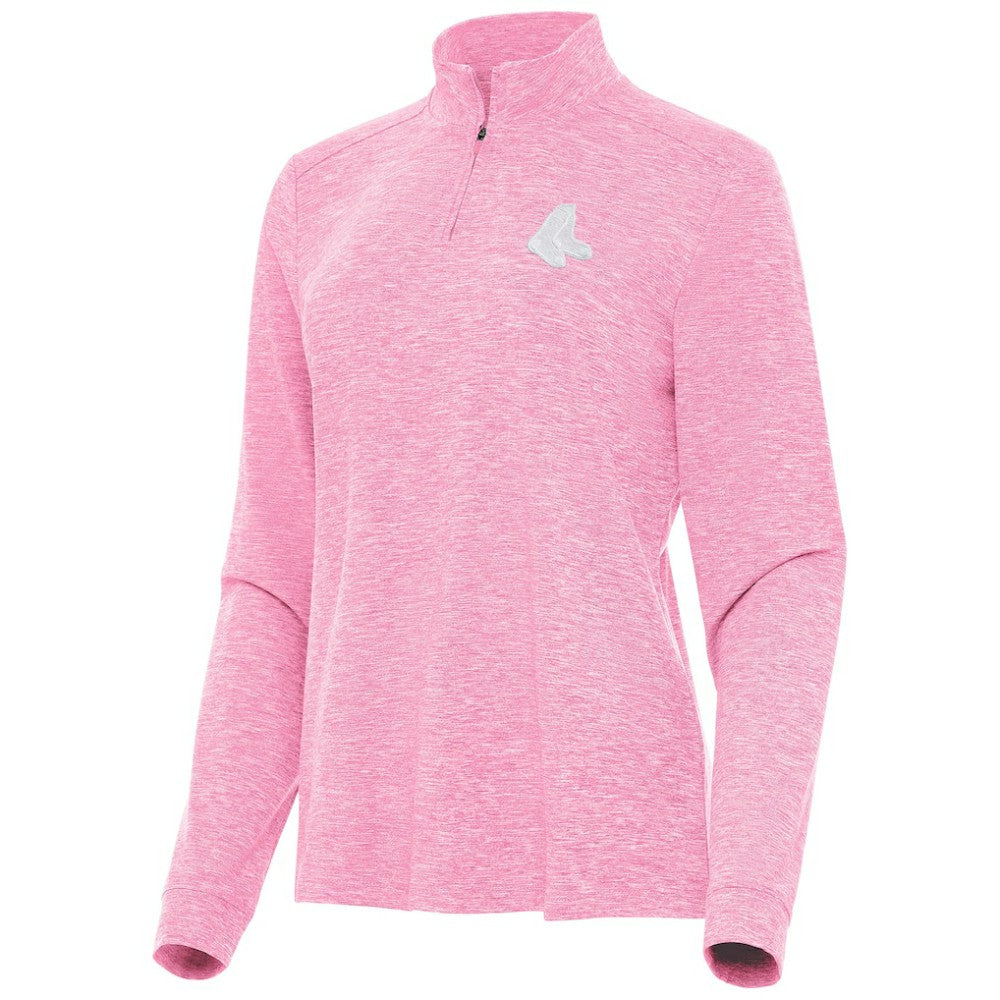 Pink Boston Red Sox Antigua Women's Mentor Lightweight Mock Neck Quarter-Zip Top