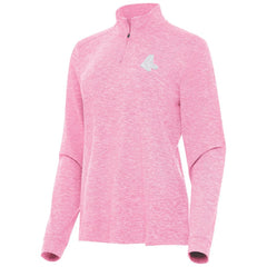 Pink Boston Red Sox Antigua Women's Mentor Lightweight Mock Neck Quarter-Zip Top
