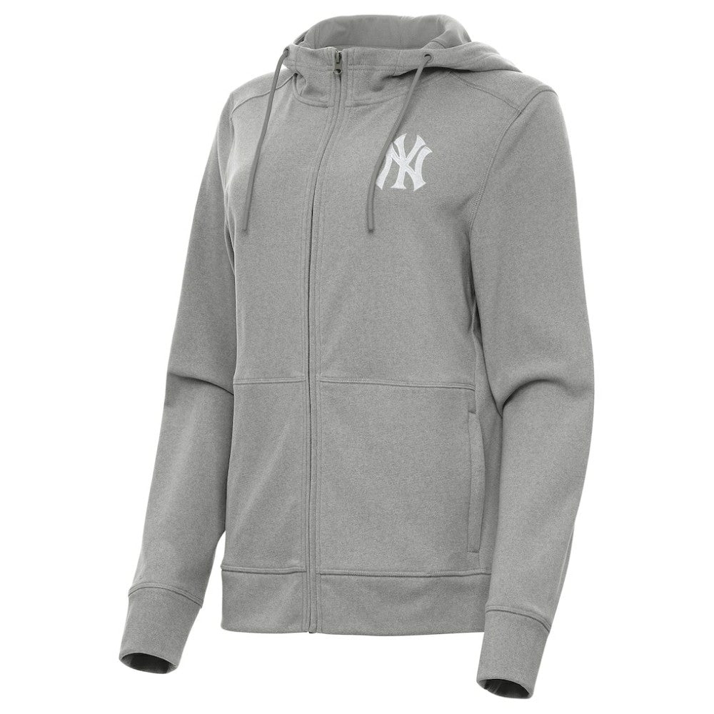 Heather Gray New York Yankees Antigua Women's Seeker Full-Zip Hoodie Jacket