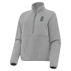 Gray Seattle Mariners Antigua Women's Figure Half-Zip Sweatshirt