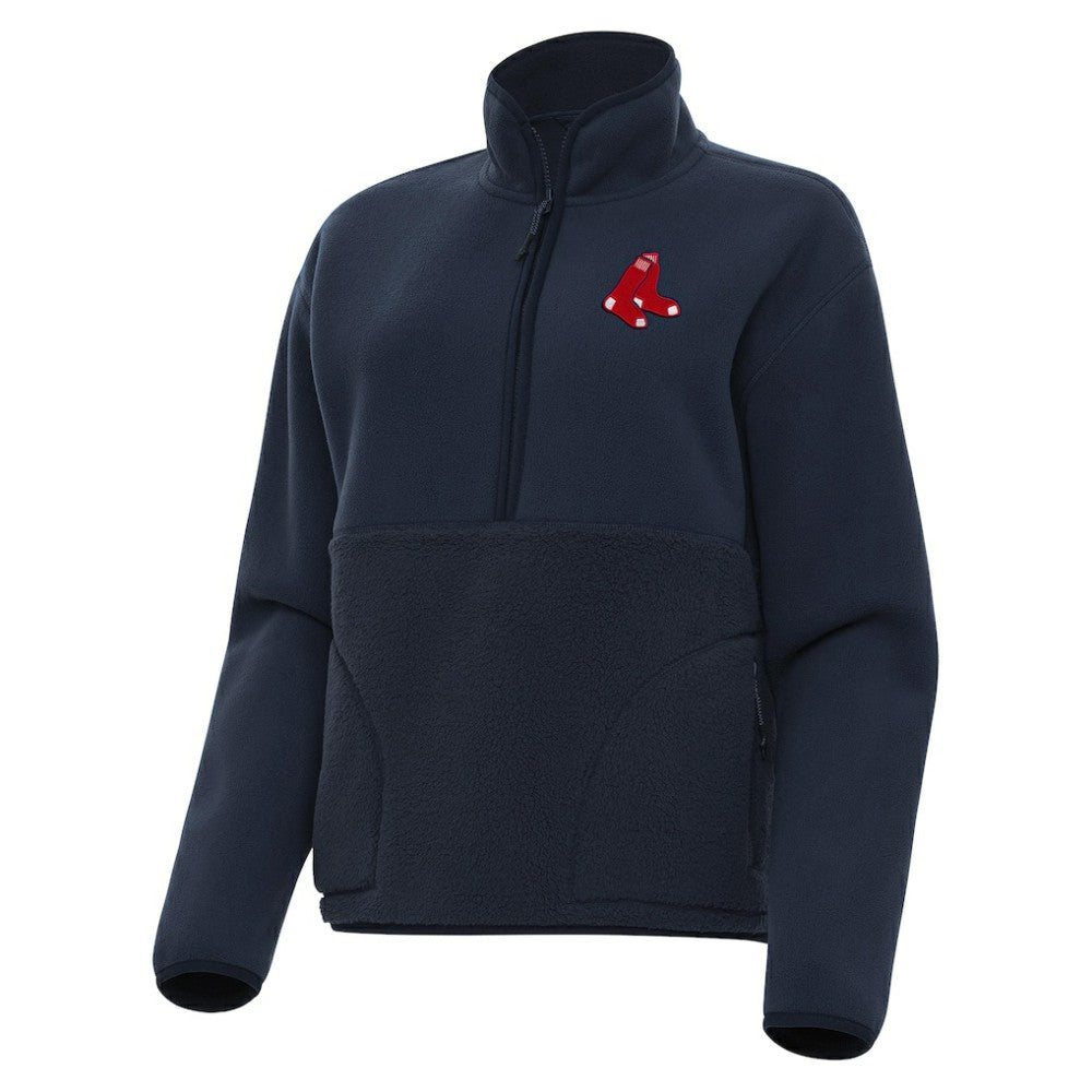 Navy Boston Red Sox Antigua Women's Figure Half-Zip Sweatshirt