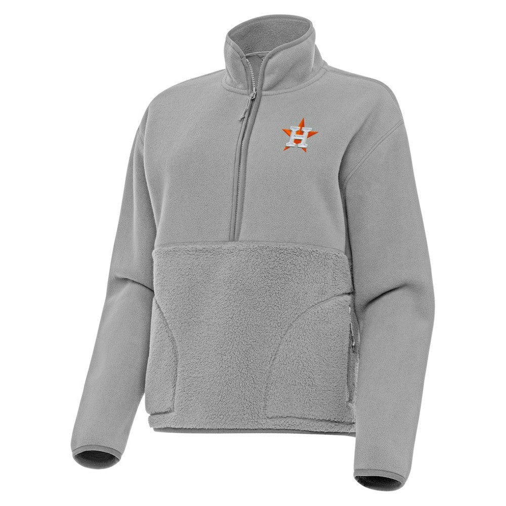 Gray Houston Astros Antigua Women's Figure Half-Zip Sweatshirt