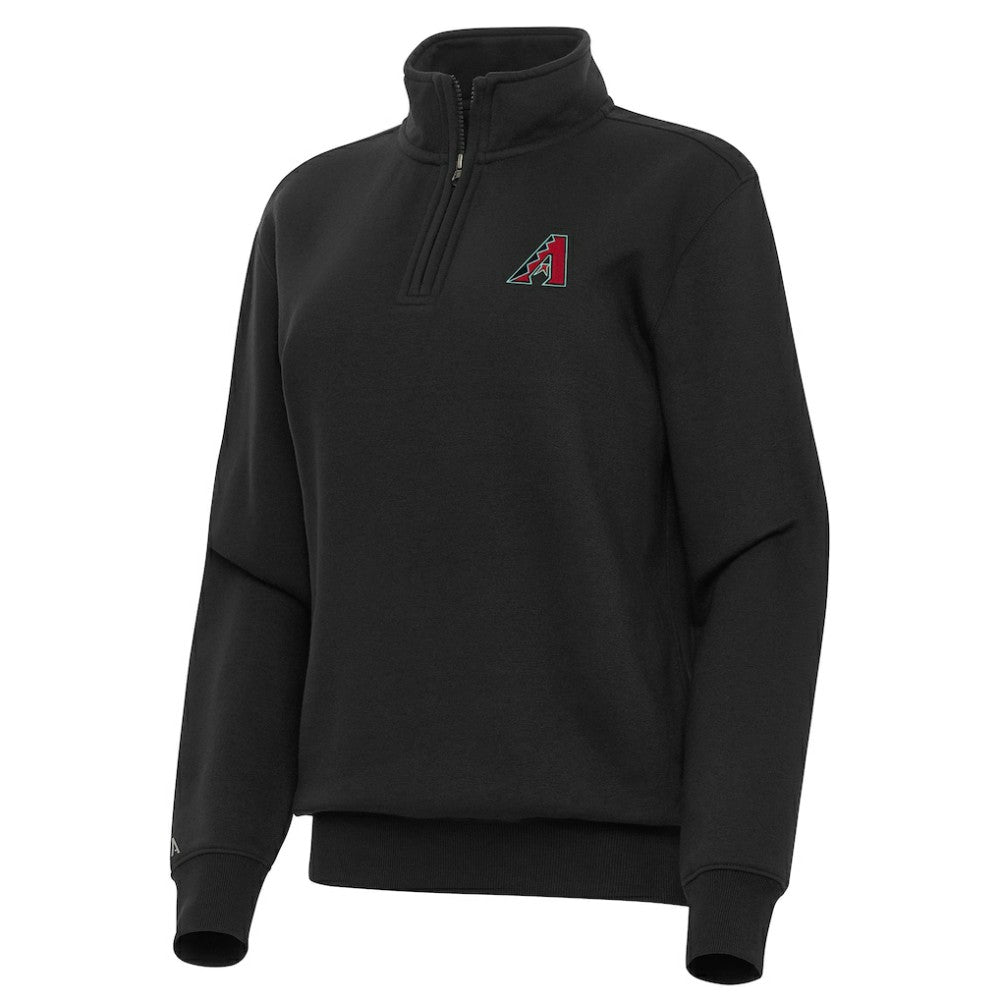 Black Arizona Diamondbacks Antigua Women's Victory Quarter-Zip Sweatshirt