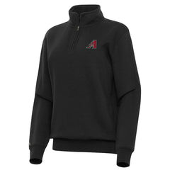 Black Arizona Diamondbacks Antigua Women's Victory Quarter-Zip Sweatshirt