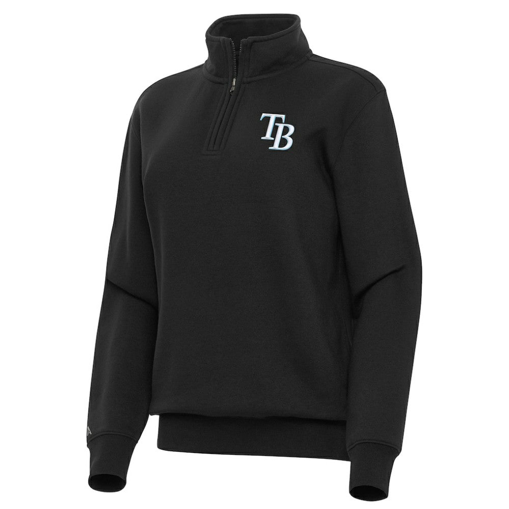 Black Tampa Bay Rays Antigua Women's Victory Quarter-Zip Sweatshirt