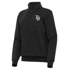 Black Tampa Bay Rays Antigua Women's Victory Quarter-Zip Sweatshirt