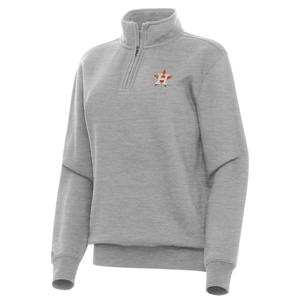 Heather Gray Houston Astros Antigua Women's Victory Quarter-Zip Sweatshirt