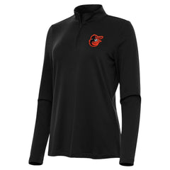Black Baltimore Orioles Antigua Women's Reprocess Quarter-Zip Top - Black