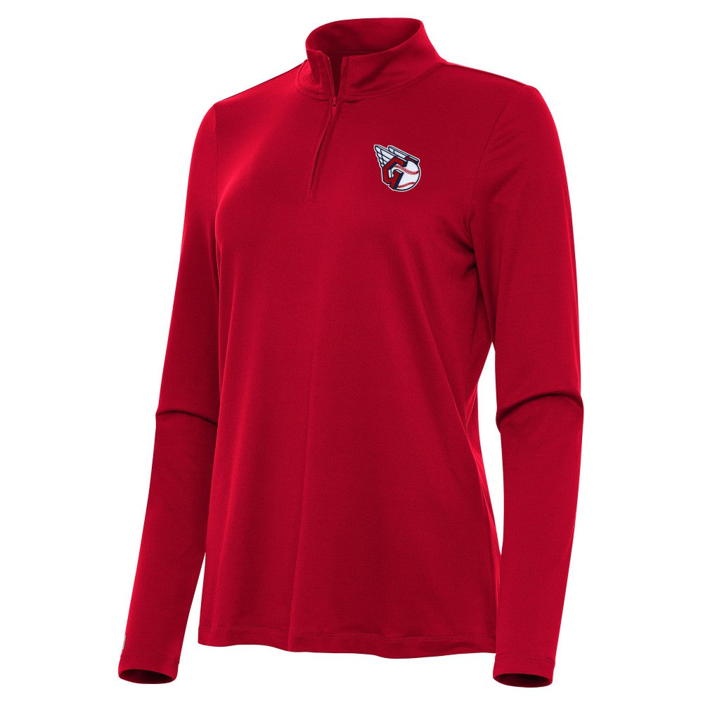 Red Cleveland Guardians Antigua Women's Reprocess Quarter-Zip Top - Red