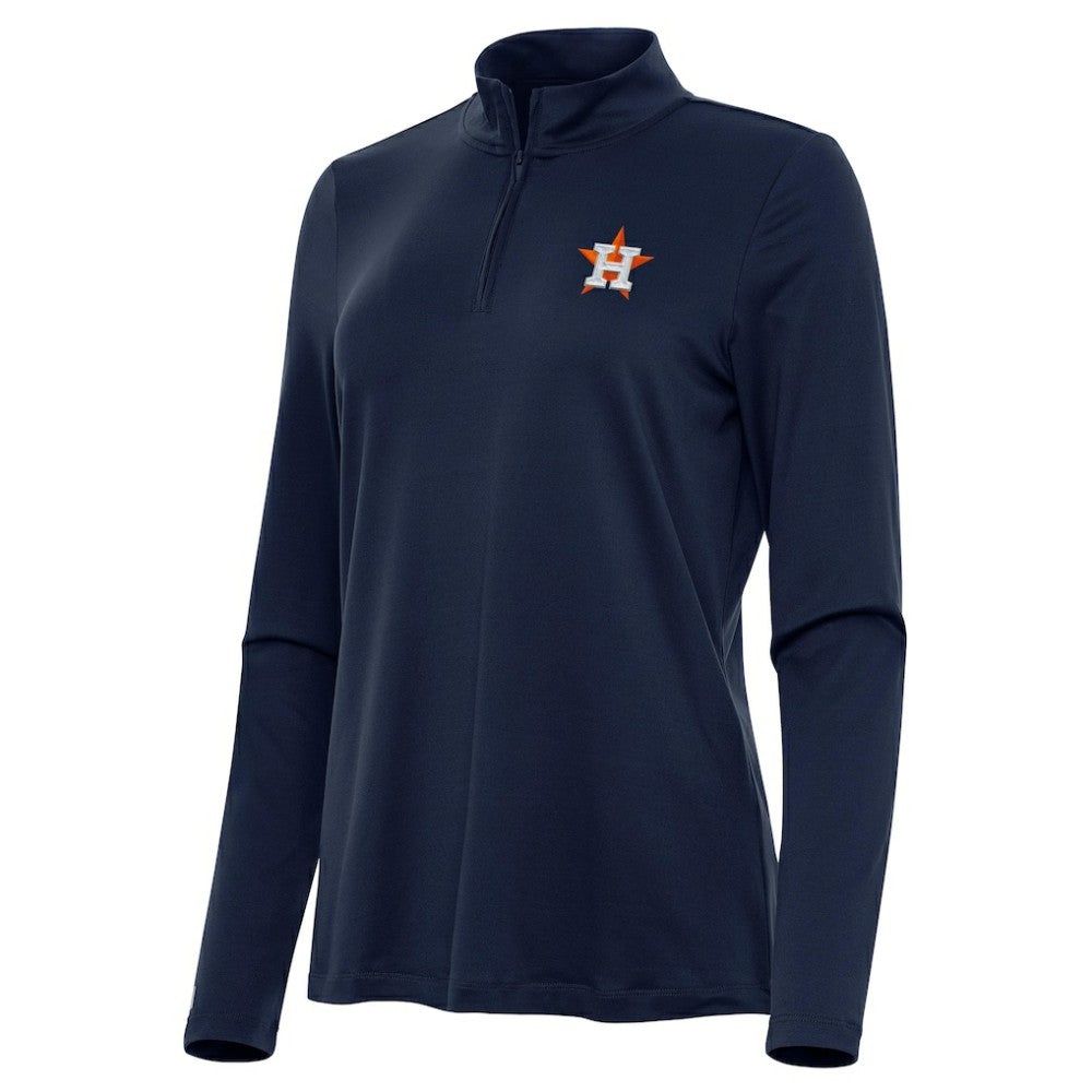 Navy Houston Astros Antigua Women's Reprocess Quarter-Zip Top - Navy