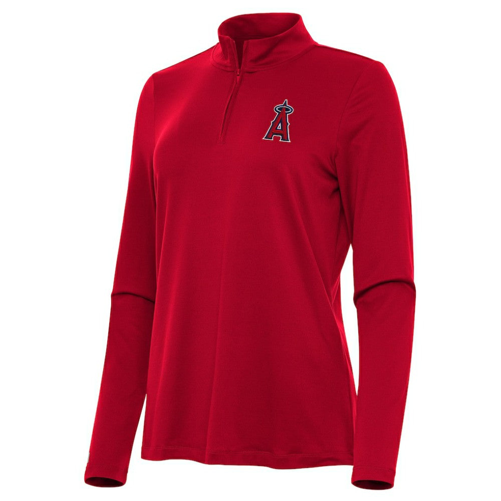 Red Los Angeles Angels Antigua Women's Reprocess Quarter-Zip Top - Red