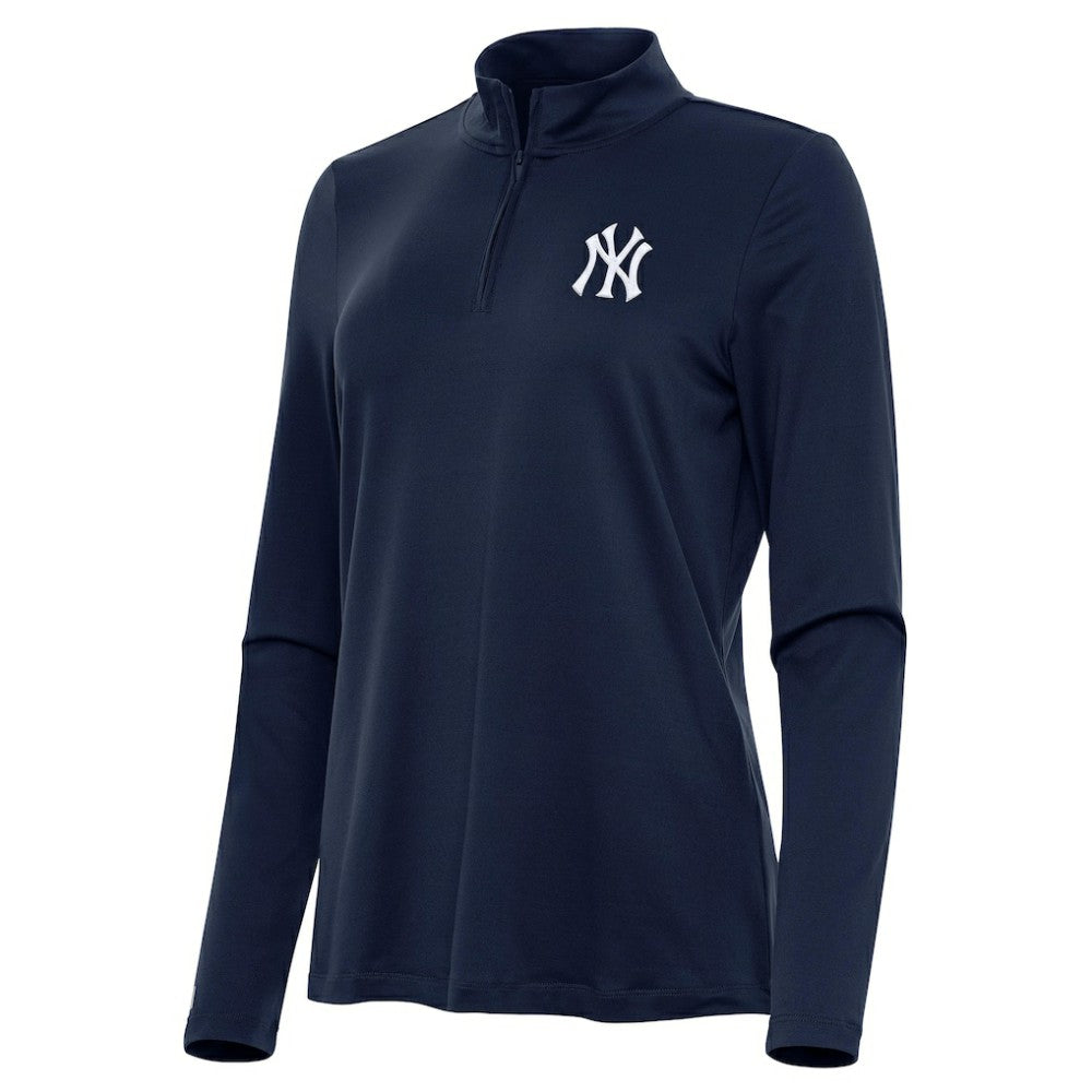 Navy New York Yankees Antigua Women's Reprocess Quarter-Zip Top - Navy