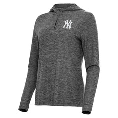 Heather Black New York Yankees Antigua Women's Daybreak Quarter-Zip Hoodie