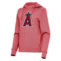 Heather Red Los Angeles Angels Antigua Women's Justice Pullover Hoodie