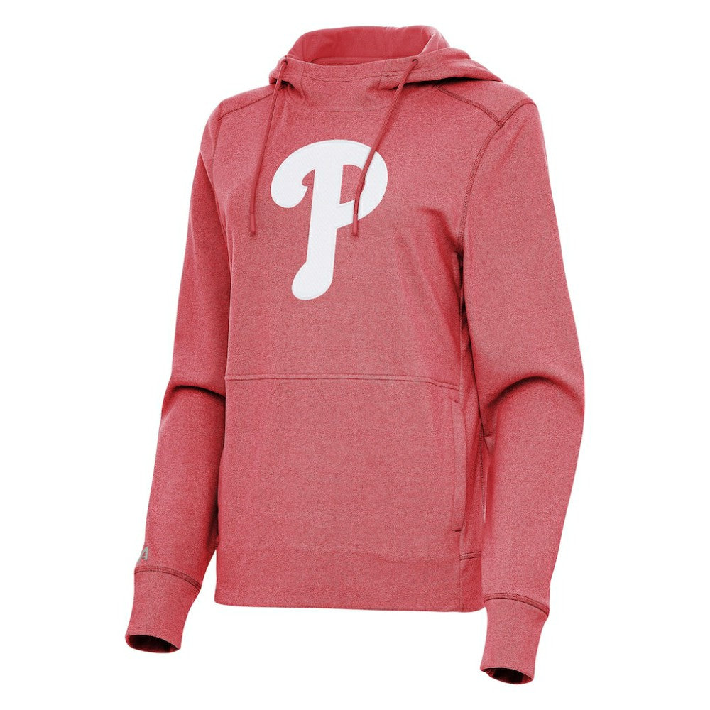 Heather Red Philadelphia Phillies Antigua Women's Justice Pullover Hoodie