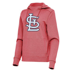 Heather Red St. Louis Cardinals Antigua Women's Justice Pullover Hoodie