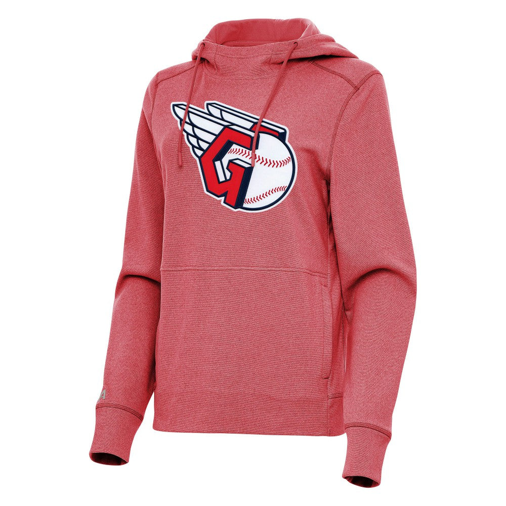Heather Red Cleveland Guardians Antigua Women's Justice Pullover Hoodie