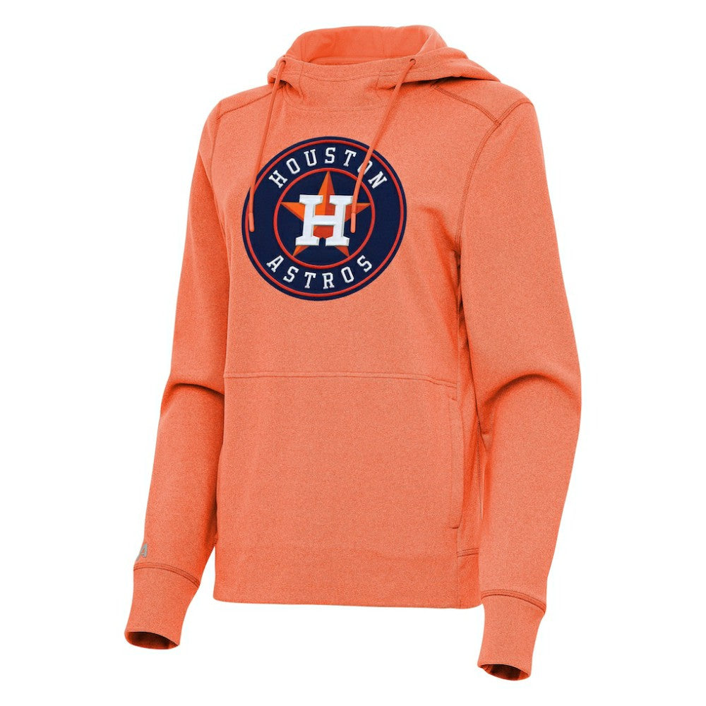 Heather Orange Houston Astros Antigua Women's Justice Pullover Hoodie