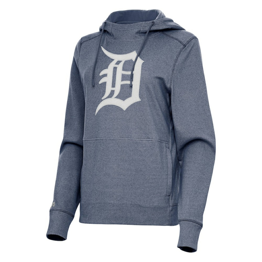 Heather Navy Detroit Tigers Antigua Women's Justice Pullover Hoodie