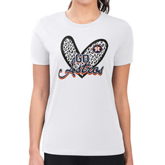 White Houston Astros G-III 4Her by Carl Banks Women's Super-Slim Fit Lightweight Leopard Heart T-Shirt