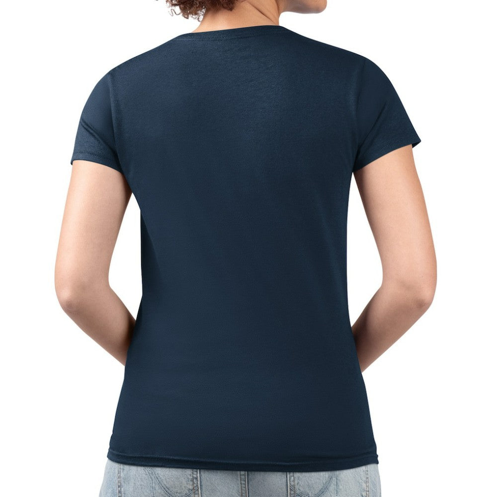 Navy Seattle Mariners G-III 4Her by Carl Banks Women's Super-Slim Fit Lightweight Leopard Heart V-Neck T-Shirt