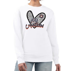 White Houston Astros G-III 4Her by Carl Banks Women's Leopard Heart Pullover Sweatshirt