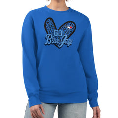Royal Toronto Blue Jays G-III 4Her by Carl Banks Women's Leopard Heart Pullover Sweatshirt