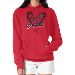 Red Los Angeles Angels G-III 4Her by Carl Banks Women's Leopard Heart Pullover Hoodie